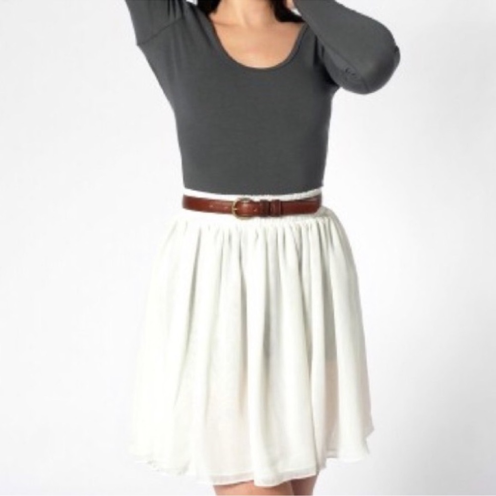 American Apparel shirred waist skirt (double layer) size XS/S (bone chiffon)